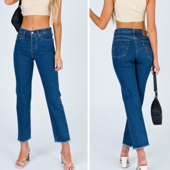NWT Levi's Wedgie Straight Raw Hem Jeans Size 27 - Picture 2 of 8